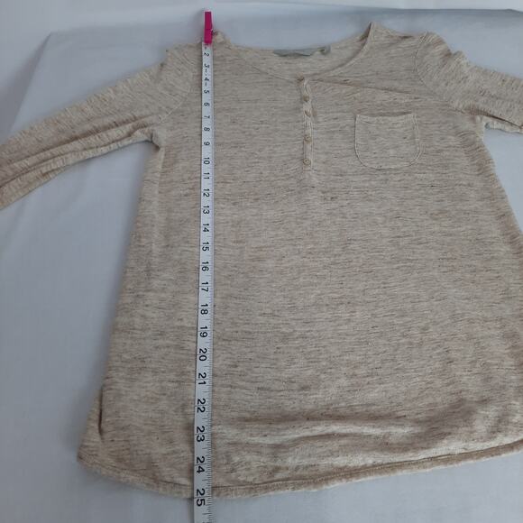 Athleta Newport Henley Tunic Heathered Beige Texture Relaxed Fit - Picture 10 of 12